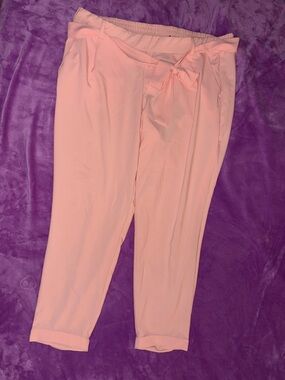 torrid Peach Elastic Tie-Waist Tapered Pants